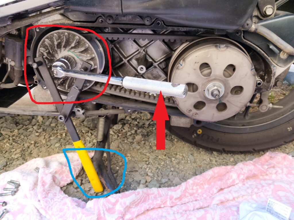 プーリーホルダーで固定されたプーリーフェイス