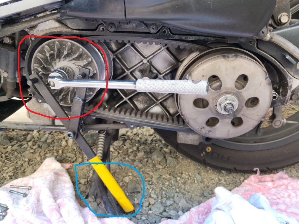 プーリーホルダーとスピンナハンドル